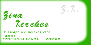 zina kerekes business card